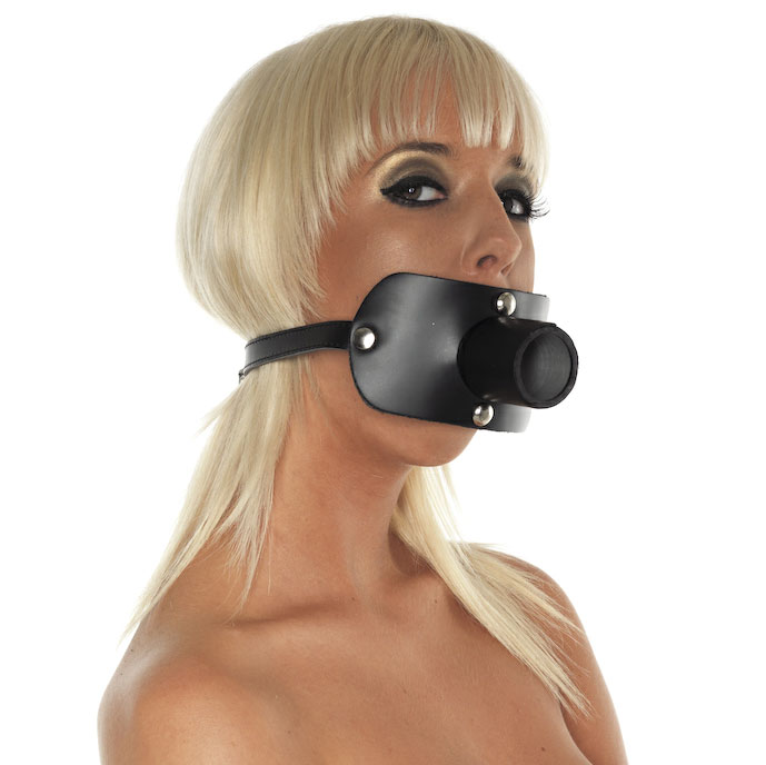 Leather Gag with Urine Tube Leather Gag with Urine Tube